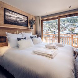 One of the beautiful bedrooms in Chalet Harmony Meribel
