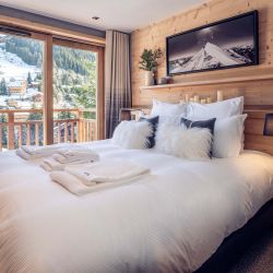 One of the luxury bedrooms in Chalet Harmony Meribel