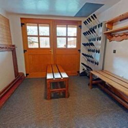 The boot room in Chalet Daurel, Meribel Centre