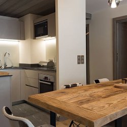 The Dining area and Kitchen in Apartment La Suite in Meribel