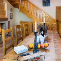The Dining area in Chalet Topaz in La Tania