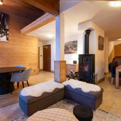 The Living and dining area in Chalet Chloe Val Thorens