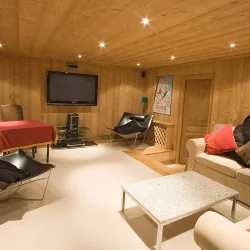 The TV and games room in Chalet Tomkins Meribel