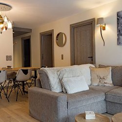 The comfortable Living and Dining areas in Apartment La Suite in Meribel