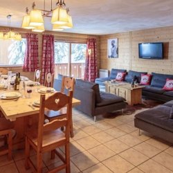 The Living and Dining area in Chalet Natalette II, Meribel Mottaret