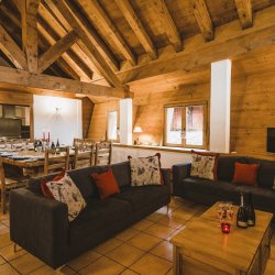 Living and Dining area in Chalet Meru Meribel