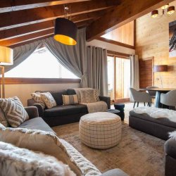 The Living area in Chalet Chloe in Val Thorens