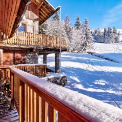 The balcony at Ski in/Ski out Chalet Veronica in Meribel