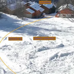 The unpisted ski access for Chalet La Combe in Meribel