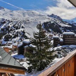 The fantastic view from the balcony from Chalet Natalette 1 in Meribel Mottaret