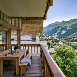 The balcony on view at Chalet La Chouette, Meribel