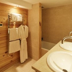 A luxury bathroom in Chalet La Varappe in Meribel