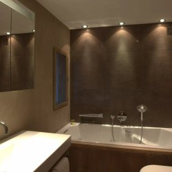 One of the bathrooms in Chalet L'Eterlou Courchevel