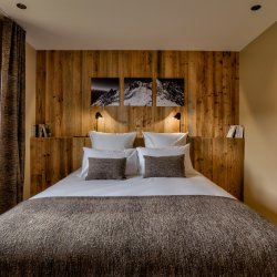 One of the bedrooms in Chalet Bergeronnette Meribel Nantgerel