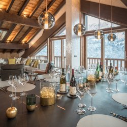 The dining area with beautiful views in Chalet Serendipity Meribel Village