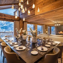 The beautiful Diining and Living area in Chalet Infusion in Meribel Village