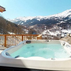 The Hot Tub on the terrace with beautiful views at Chalet Infusion Meribel Village