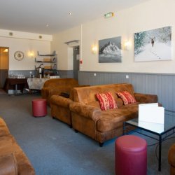 The comfortable lounge area at Hotel Les Grangettes in Meribel