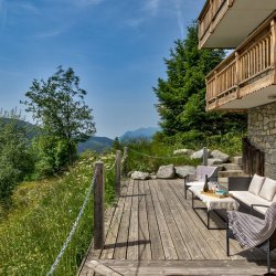 The Terrace at Chalet La Chouette in Meribel