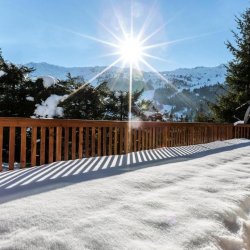 The South and West facing Terrace at Chalet La Renarde in Meribel