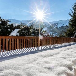 The South and West facing Terrace at Chalet La Renarde in Meribel