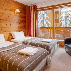 One of the bedrooms in Chalet Natalette II, Meribel Mottaret
