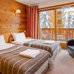 One of the bedrooms in Chalet Natalette II, Meribel Mottaret