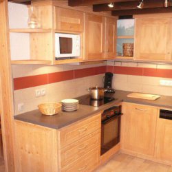 Kitchen area in apartment Petaru Meribel