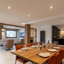 The Dinng and Living area in Chalet Evergreen in Meribel