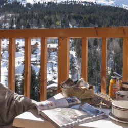 The balcony of apartments Les Ravines in Meribel