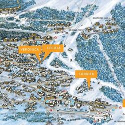 Location of Chalet Cecilia in Meribel