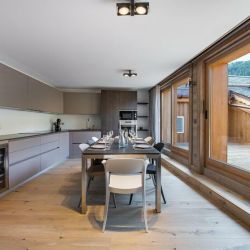 Tha Kitchen and dining area in Apartment Le Glaciers 12 Meribel