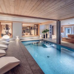 The Pool and Spa area in Chalet Harmony Meribel