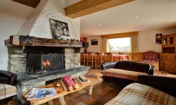 Chalet Elodie Living Room with Fire