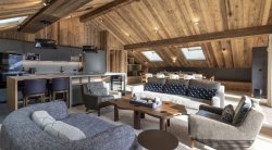 The Living and dining areas in Chalet Apartment Le Cygne Meribel Centre