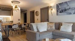 The comfortable Living and Dining areas in Apartment La Suite in Meribel