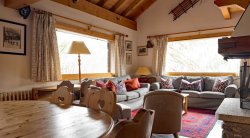 The dining and spacious living area in Chalet Blanche Neige in Meribel Centre